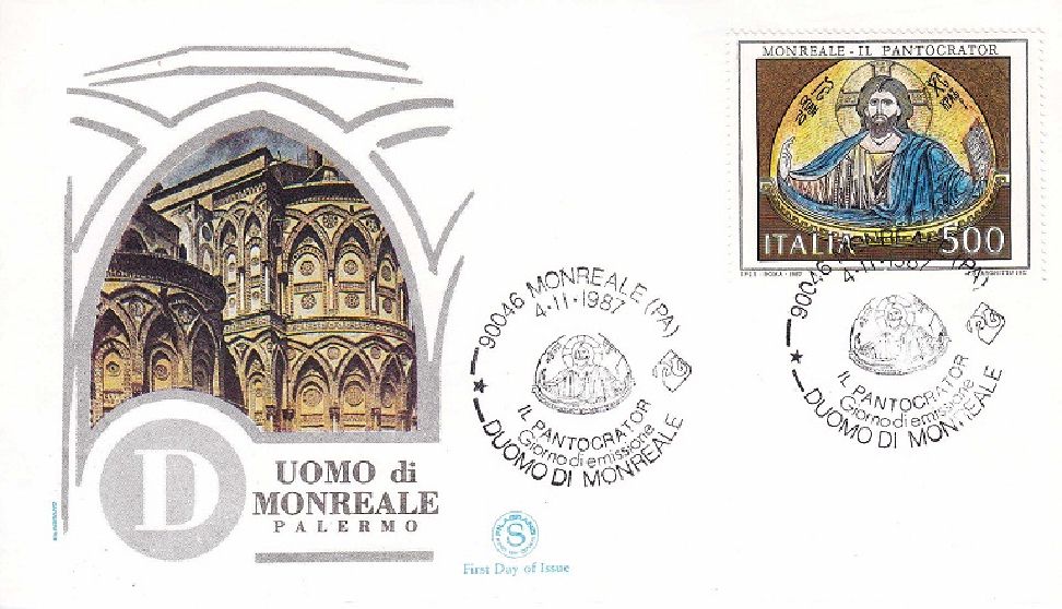 IT1832 - 04/11/1987 - 2v - Arte Italiano 13 emis.: Il Duomo di Monreale, a Palermo e il teatro San Carlo, a Napoli