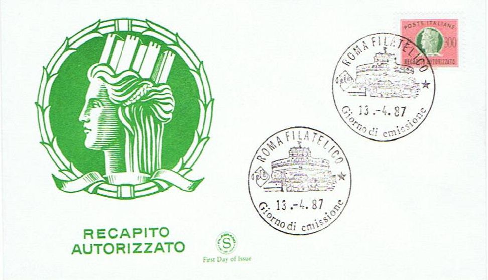 ITR17 - 13/04/1987 - 1v - Recapito autorizzato - Italia turrita, formato piccolo 300