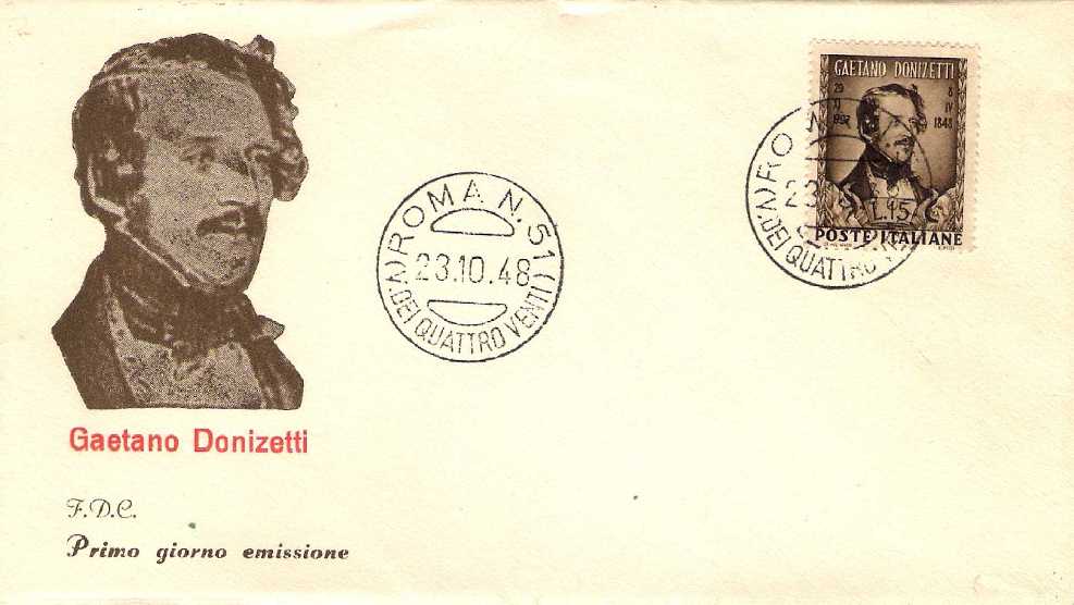 IT0593 - 23/10/19448 - 1v - Centenario della morte di Gaetano Donizetti 15 .