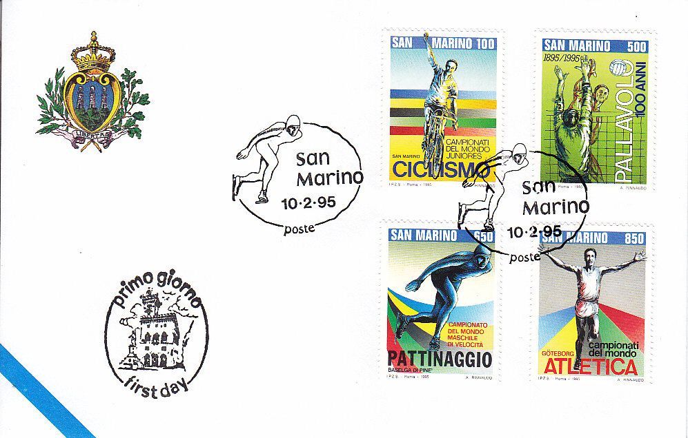 RSM 1995 - 1442 S312 Serie cpl. 4 val. - Lo sport mondiale del 1995