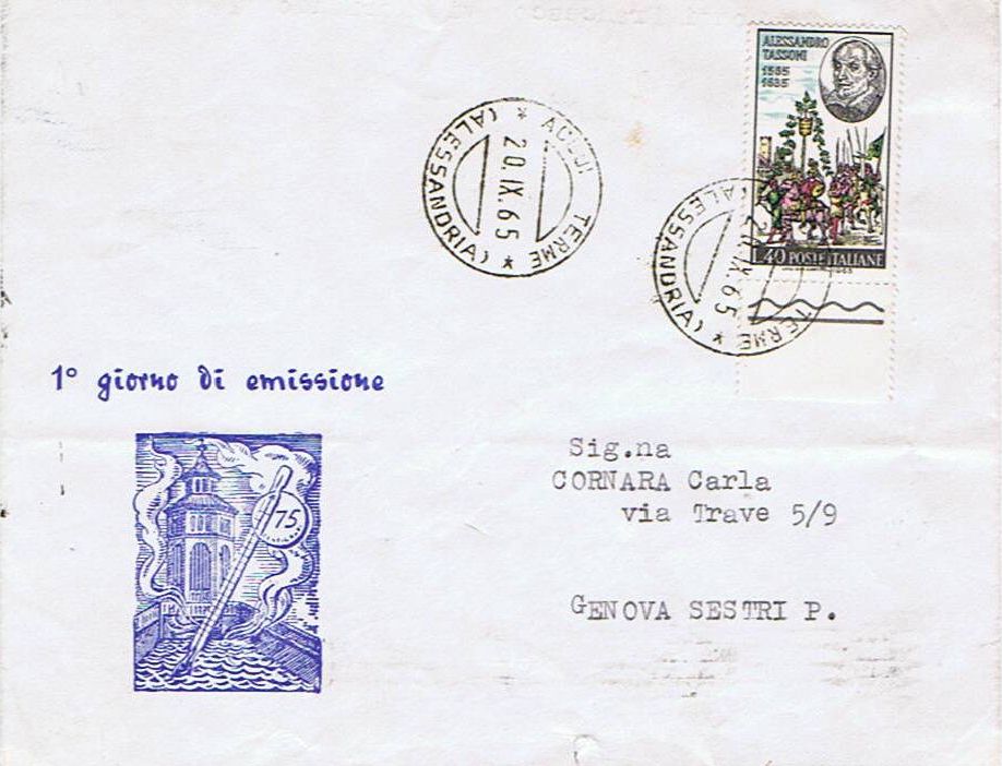 IT1001 - 20/09/1965 - 1v - 4 centenario della nascita di Alessandro Tassoni 40 