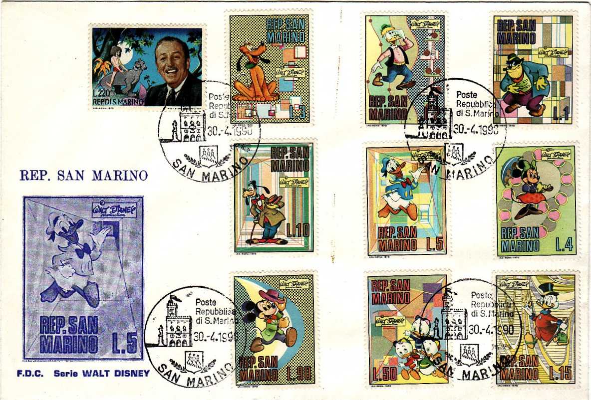 RSM 1970 - 814 S154 Serie cpl. 10 val. - Walt Disney