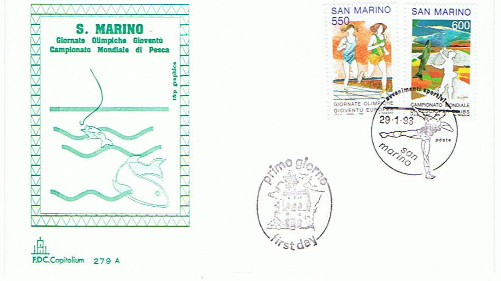 RSM 1993 - 1366 S296 Serie cpl. 6 val. - Avvenimenti sportivi - Giornate Olimpiche Giovent Europea