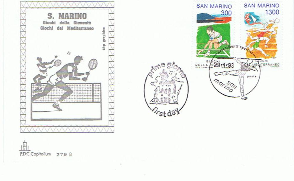 RSM 1993 - 1366 S296 Serie cpl. 6 val. - Avvenimenti sportivi - Giornate Olimpiche Giovent Europea