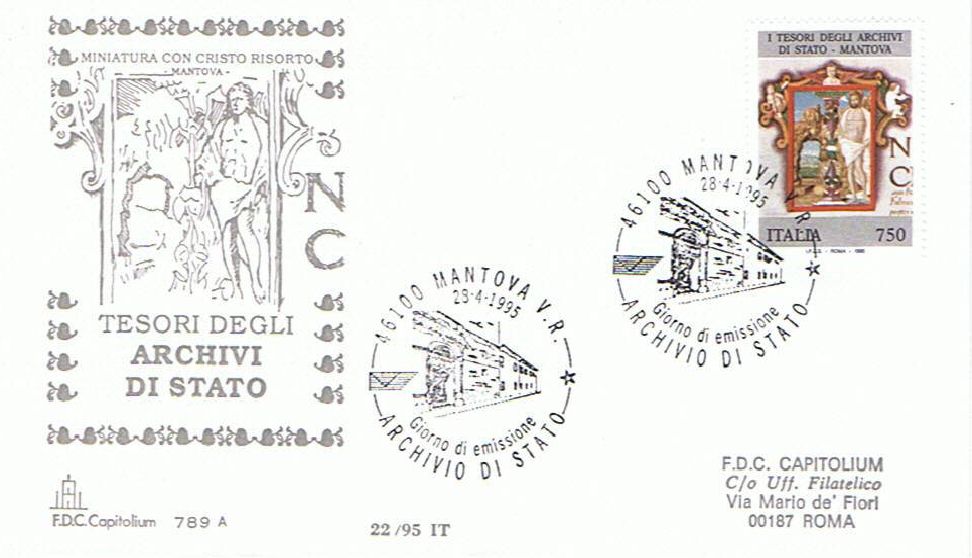 IT2190 - 28/04/1995 - 4v - Patrimonio Artistico e Culturale italiano 16 emiss.: Museo nazionale e Archivi di stato 