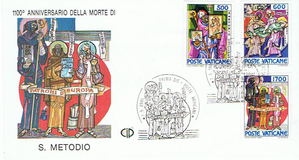 SCV 1985 - 770 Serie 3 val. - 11 centenario della morte di San Metodio