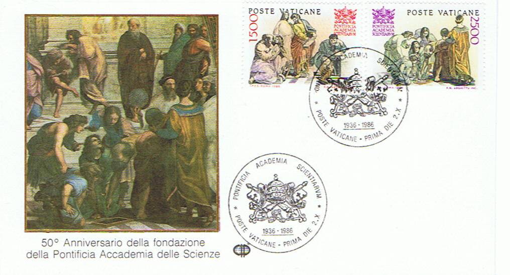 SCV 1986 - 800 Serie 2 val. - 50 anniversario della Pontificia Accademia delle Scienze