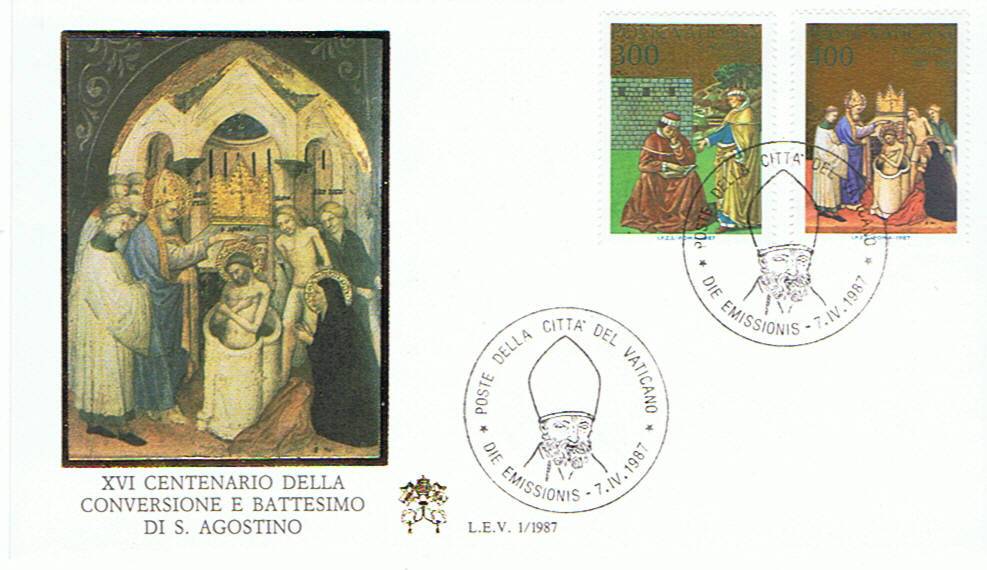 SCV 1987 - 802 S208 Serie completa 4 val. - 16 centenario della conversione e battesimo di S.Agostino