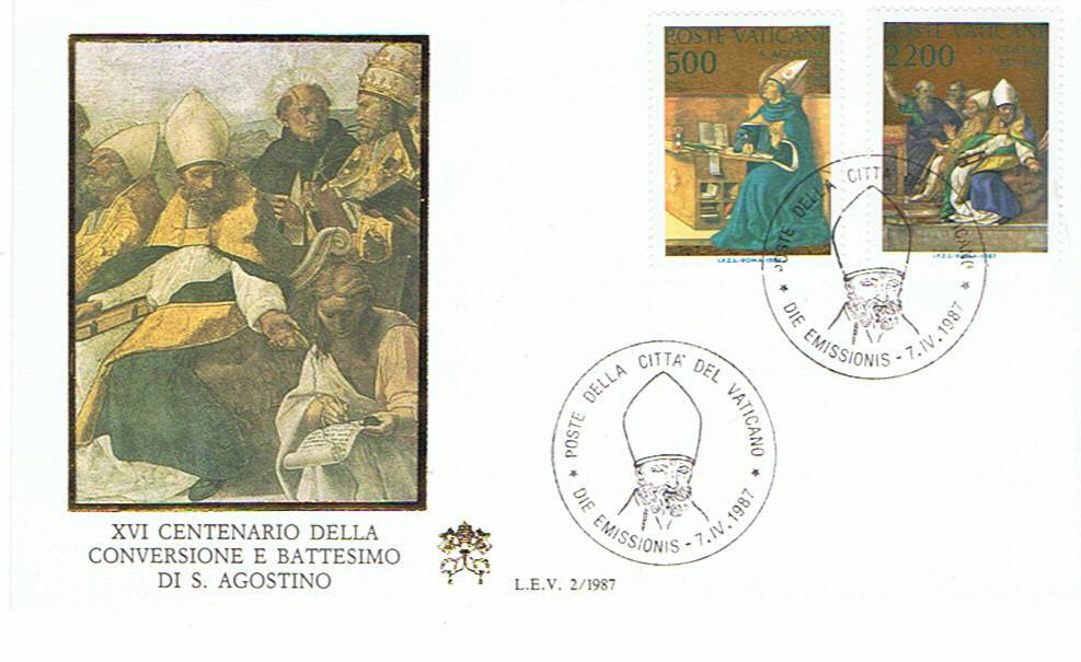 SCV 1987 - 802 S208 Serie completa 4 val. - 16 centenario della conversione e battesimo di S.Agostino