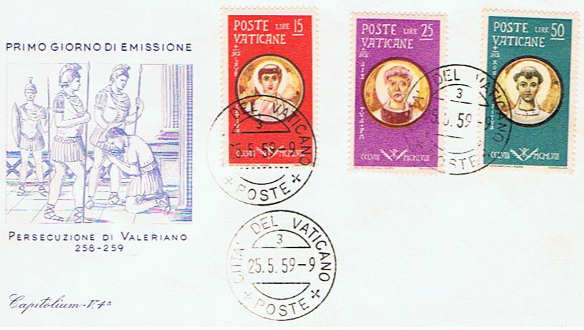 SCV 1959 - 254 S66 Serie completa 6 val. - Martiri delle persecuzioni di Valeriano