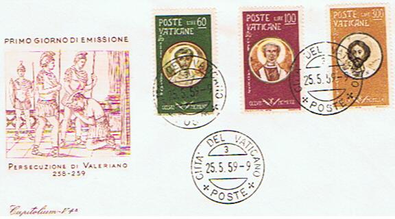 SCV 1959 - 254 S66 Serie completa 6 val. - Martiri delle persecuzioni di Valeriano