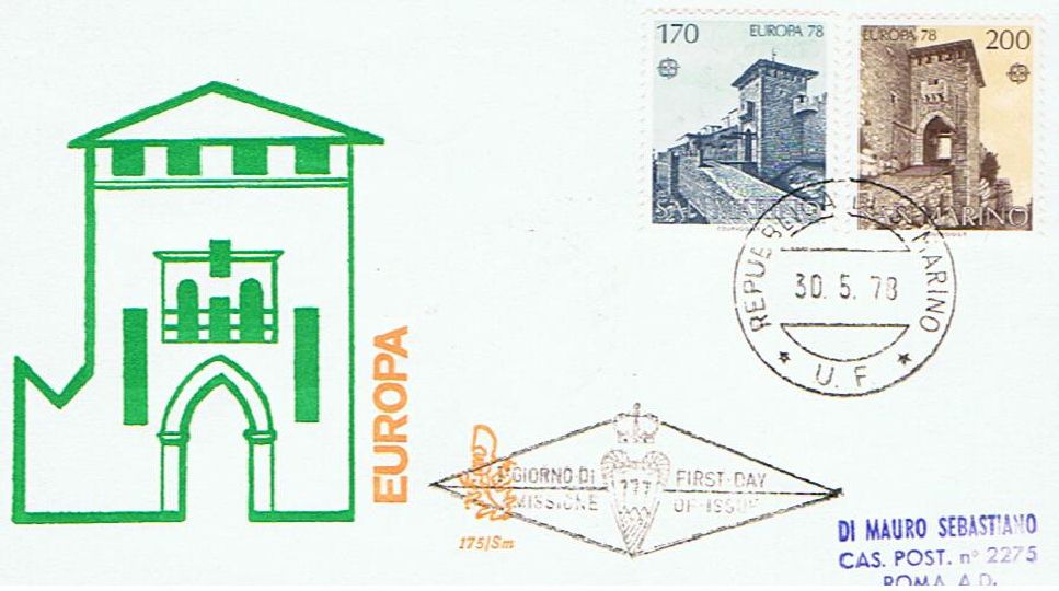 RSM 1978 - 1000 S195 Serie cpl. 2 val. - Europa Unita CEPT - Porta S.Francesco ; Porta della Ripa