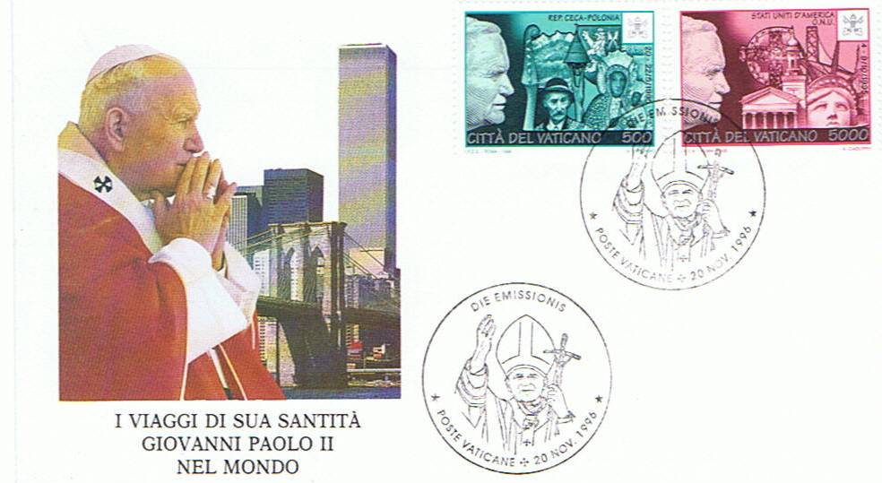 SCV 1996 - 1065 Serie cpl. 6 val. - Viaggi di Giovanni Paolo II nel 1995