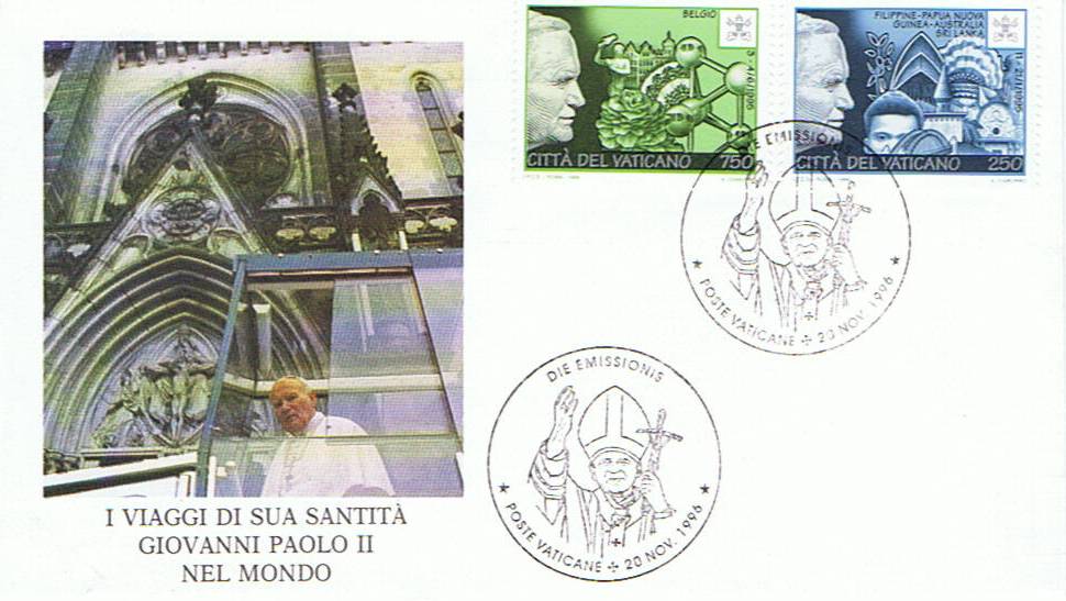 SCV 1996 - 1065 Serie cpl. 6 val. - Viaggi di Giovanni Paolo II nel 1995