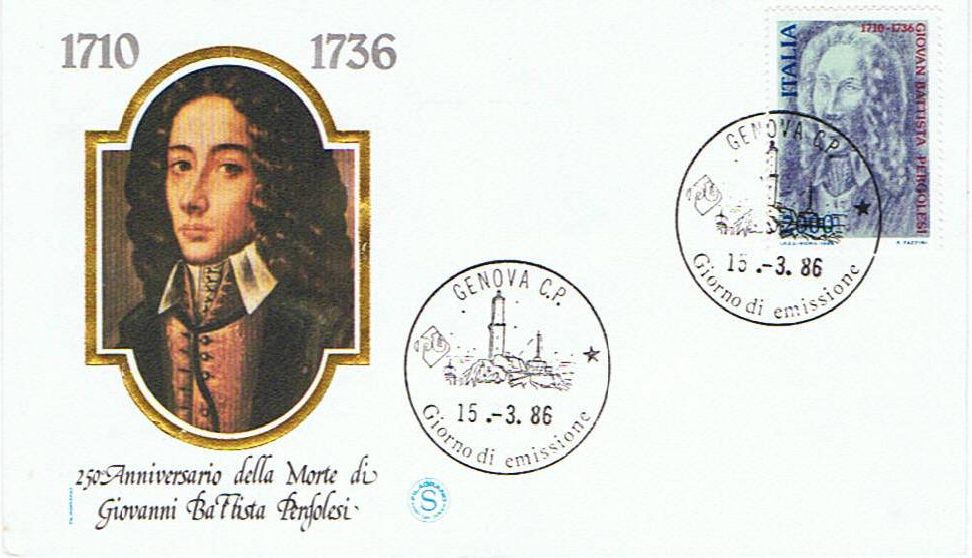 IT1766 - 15/03/1986 - 1v - 250 anniversario della morte di Giovan Battista Pergolesi 