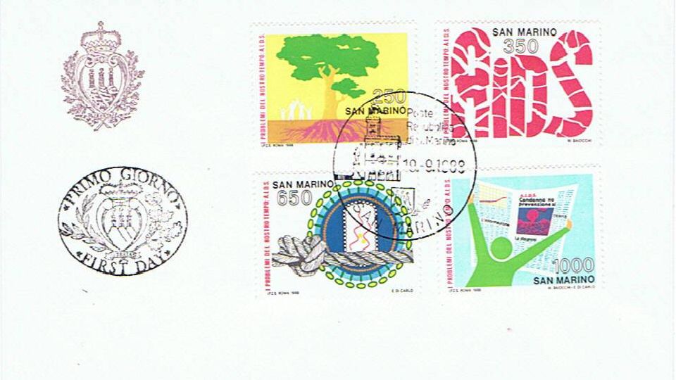 RSM 1988 - 1239 S258 Serie cpl. 4 val. - Convegno internazionale sullaids