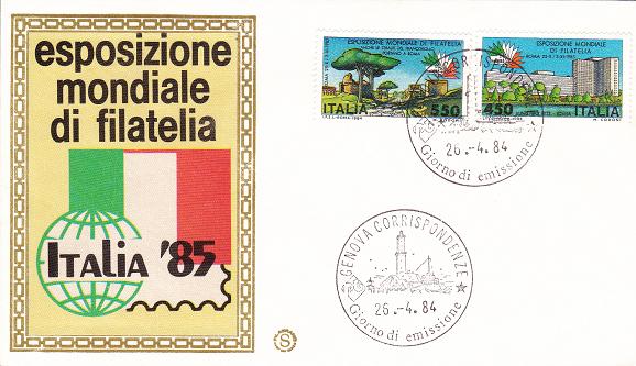 IT1686 - 26/04/1984 - 2v - Esposizione internazionale di filatelia, a Roma 