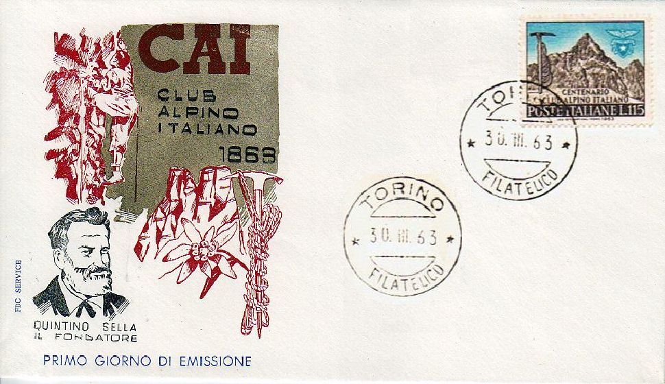 IT0960 - 30/03/1963 - 1v - Centenario della fondazione del C.A.I. (Club Alpino Italiano) 115 