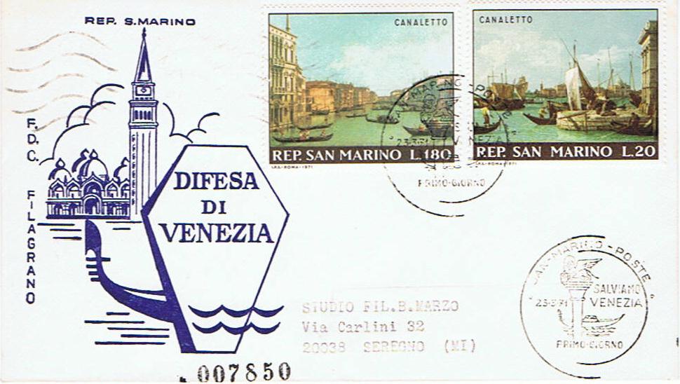 RSM 1971 - 824 S155 Serie cpl. 3 val. - Canaletto - Dogana , Canal Grande , Palazzo Ducale