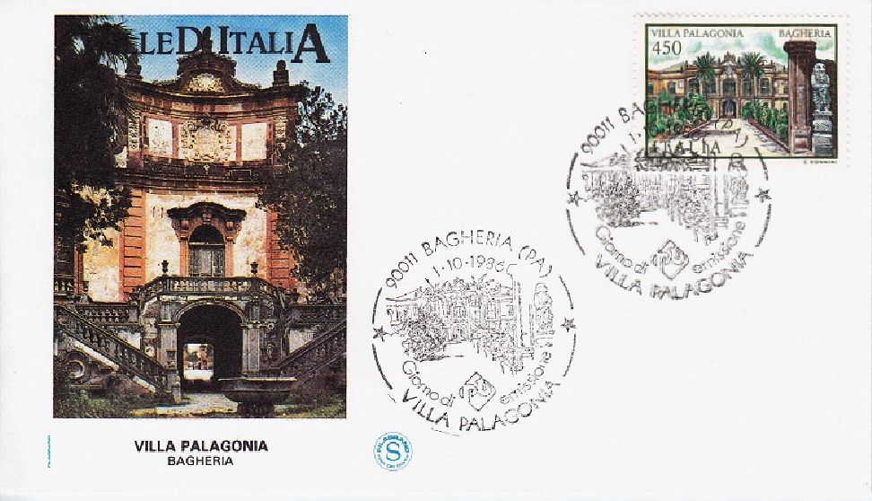 IT1793 - 01/10/1986 - 5v - Ville dItalia 7 emis.: Borromeo , Necker , Palagonia , Medicea , Casltello DIssogne