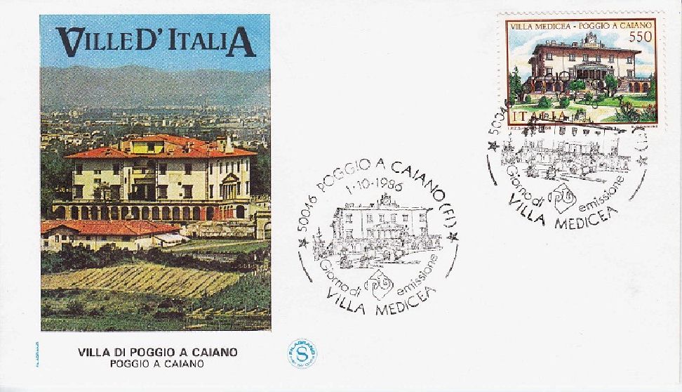 IT1793 - 01/10/1986 - 5v - Ville dItalia 7 emis.: Borromeo , Necker , Palagonia , Medicea , Casltello DIssogne