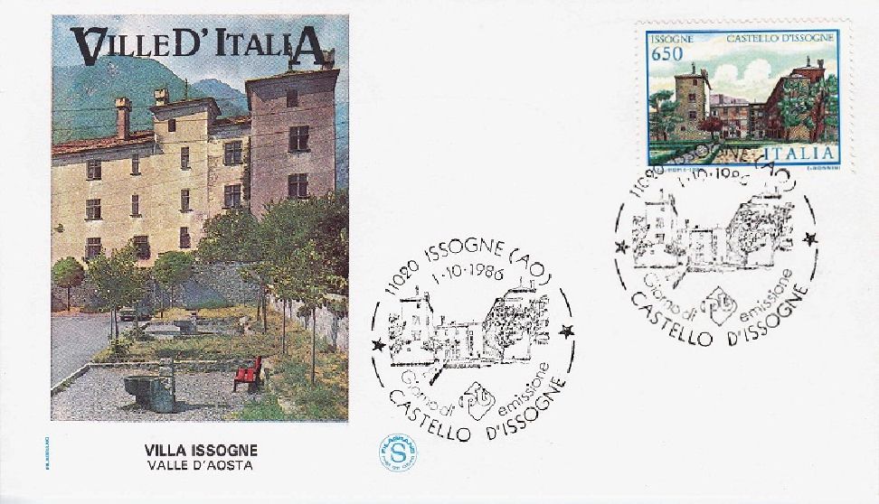 IT1793 - 01/10/1986 - 5v - Ville dItalia 7 emis.: Borromeo , Necker , Palagonia , Medicea , Casltello DIssogne