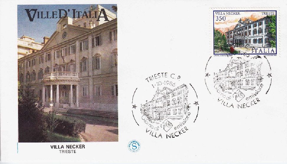 IT1793 - 01/10/1986 - 5v - Ville dItalia 7 emis.: Borromeo , Necker , Palagonia , Medicea , Casltello DIssogne