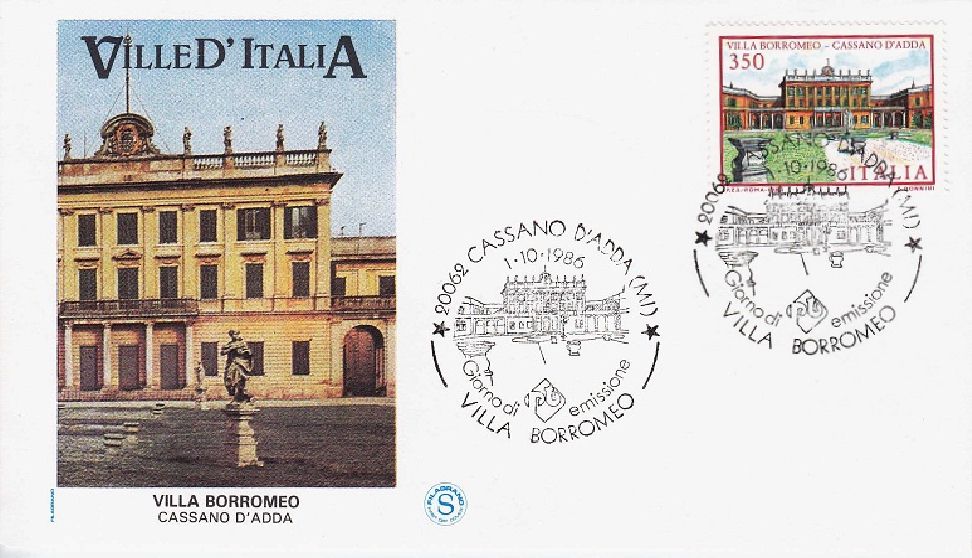 IT1793 - 01/10/1986 - 5v - Ville dItalia 7 emis.: Borromeo , Necker , Palagonia , Medicea , Casltello DIssogne