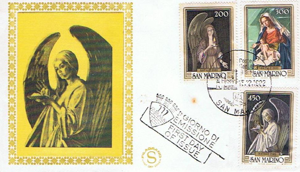 RSM 1982 - 1108 S221 Serie cpl. 3 val. - Natale - dipinti di G. Sciltian