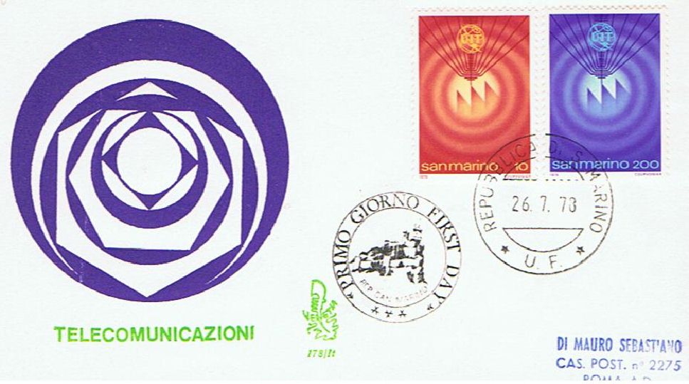 RSM 1978 - 1007 S198 Serie cpl. 2 val. - 10 giornata mondiale delle telecomunicazioni - Colli di San Marino stilizzati