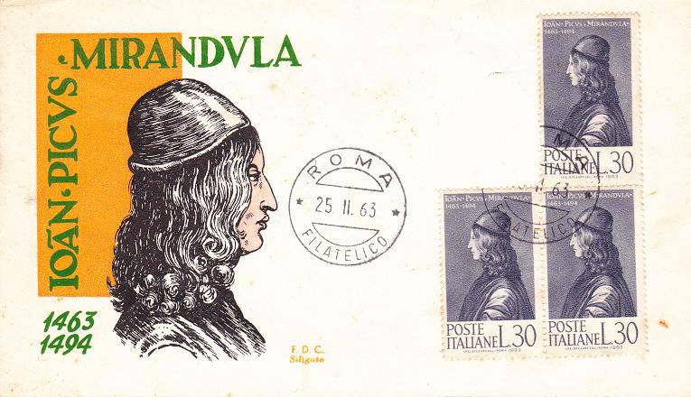 IT0956 - 25/02/1962 - 1v - 5 Centenario della nascita di Giovanni Pico della Mirandola 30 