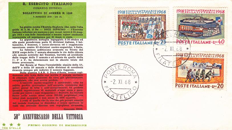 IT1097 - 02/11/1968 - 6v - 50 Anniversario della vittoria