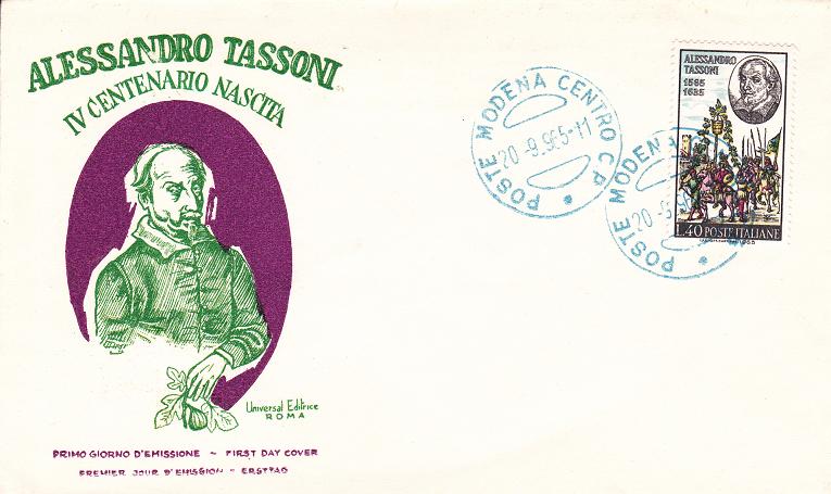 IT1001 - 20/09/1965 - 1v - 4 centenario della nascita di Alessandro Tassoni 40 