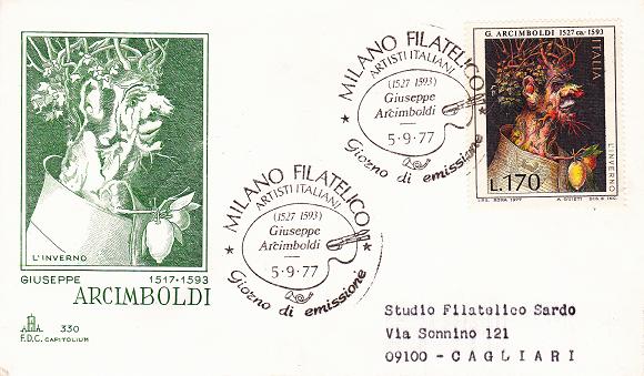 IT1380 - 05/09/1977 - 2v - Arte Italiana 4 emis.: Andrea Delitio e Giuseppe Arcimboldi