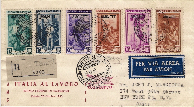 TrA 1950 - FDC - 89 S15 Serie completa 17 val. - Italia al lavoro