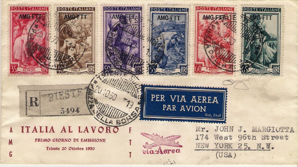 TrA 1950 - FDC - 89 S15 Serie completa 17 val. - Italia al lavoro