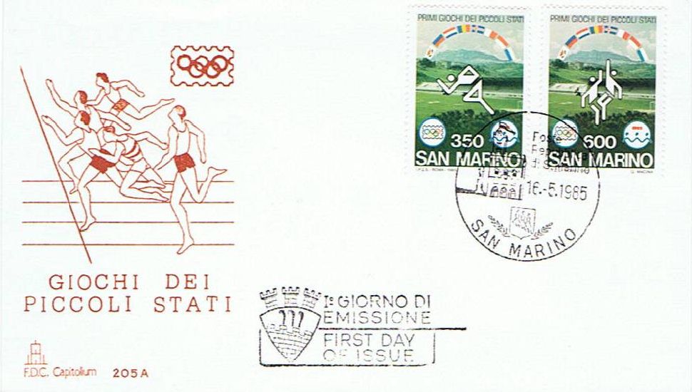 RSM 1985 - 1156 S236 Serie cpl. 2 val. - Primi giochi sportivi dei piccoli stati