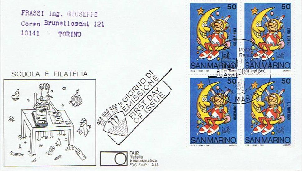 RSM 1984 - 1145 S233 Serie cpl. 6 val. - Scuola e filatelia - Disegni umoristici di Jacovitti