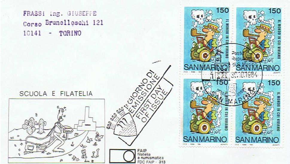 RSM 1984 - 1145 S233 Serie cpl. 6 val. - Scuola e filatelia - Disegni umoristici di Jacovitti