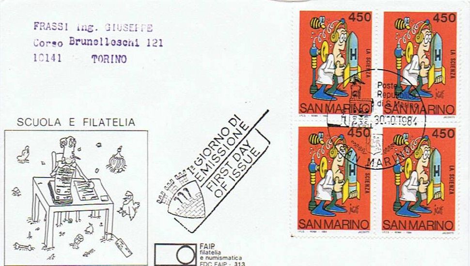 RSM 1984 - 1145 S233 Serie cpl. 6 val. - Scuola e filatelia - Disegni umoristici di Jacovitti