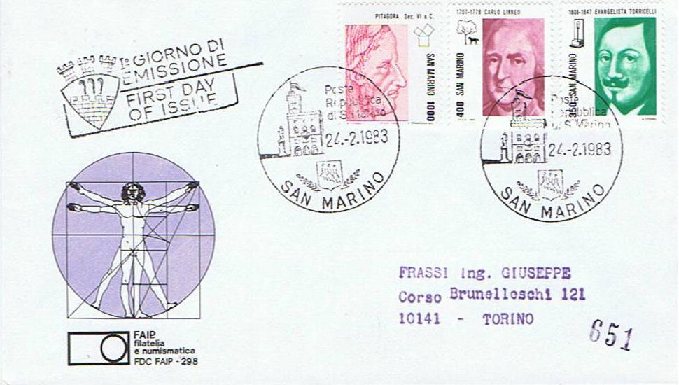 RSM 1983 - 1112 S222 Serie cpl. 6 val. - Pionieri della scienza - 2 emissione