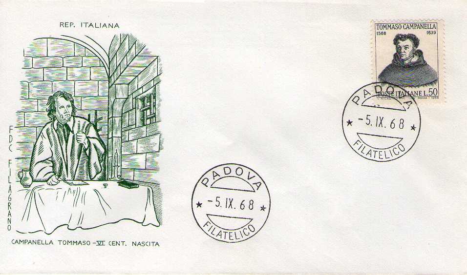 IT1094 - 05/09/1968 - 1v - 4 centenario della nascita di Tommaso Campanella  50