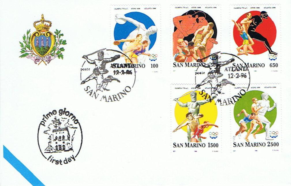 RSM 1996 - 1483 S321 Serie cpl. 5 val. - Centenario dei giochi olimpici moderni