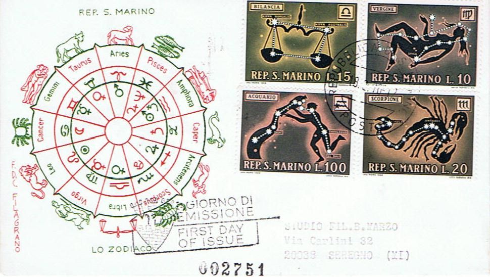 RSM 1970 - 794 S150 Serie cpl. 12 val. - Segni zodiacali