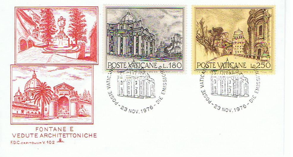 SCV 1976 - 604 S158 Serie completa 6 val. - Anno europeo del patrimonio architettonico - Fontane