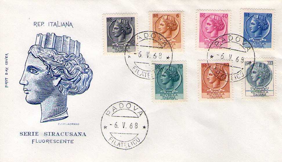 IT1082 - 11/03/1968 - 2v - Siracusana fluorescente - Serie Ordinaria