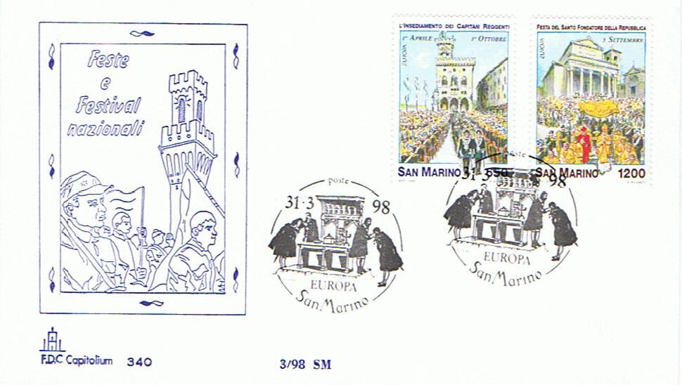 RSM 1998 - 1613 S341 Serie cpl. 2 val. - Europa - Insediamento dei capitani reggenti ; Festa del santo fondatore