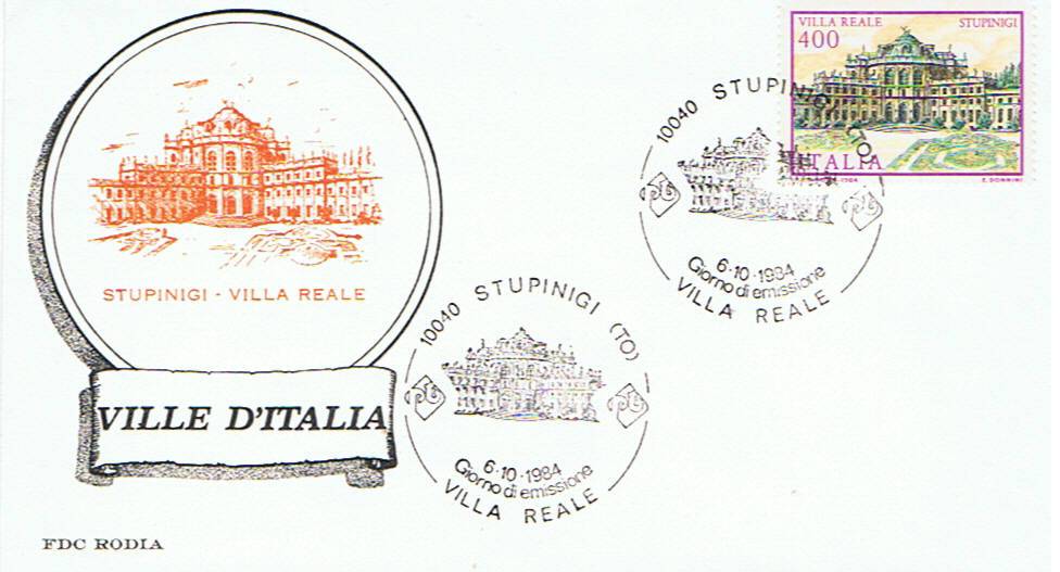 IT1701 06/10/1984 - 4v - Ville Ditalia - 5 emis. - Villa Caristo, a Stignano , Villa Doria Pamphili, a Genova , Villa reale, a Stupinigi , Villa Mellone, a Lecce 