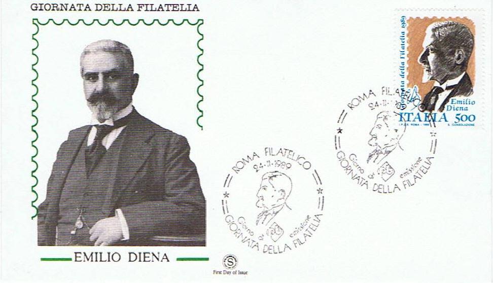 IT1904 - 24/11/1989 - 1v - 4 giornata della filatelia - Ritratto di Emilio Diena