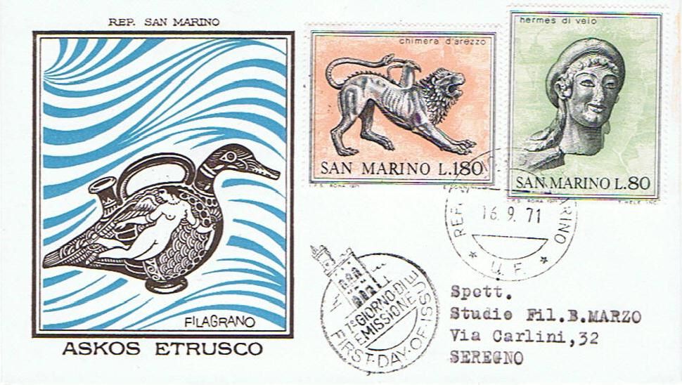 RSM 1971 - 832 S158 Serie cpl. 4 val. - Arte etrusca